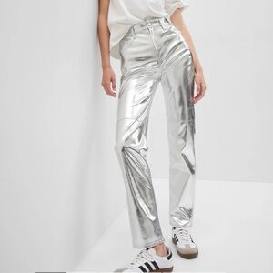 GAP High Rise Vegan Leather Cheeky Straight Pants - NWT